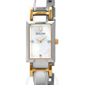 Bulova Diamond Mother-of-Pearl Dial Stainless Steel Women's Watch 98P188